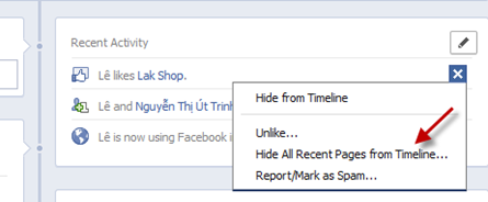 Ẩn các hoạt động gần đây của bạn trên Facebook